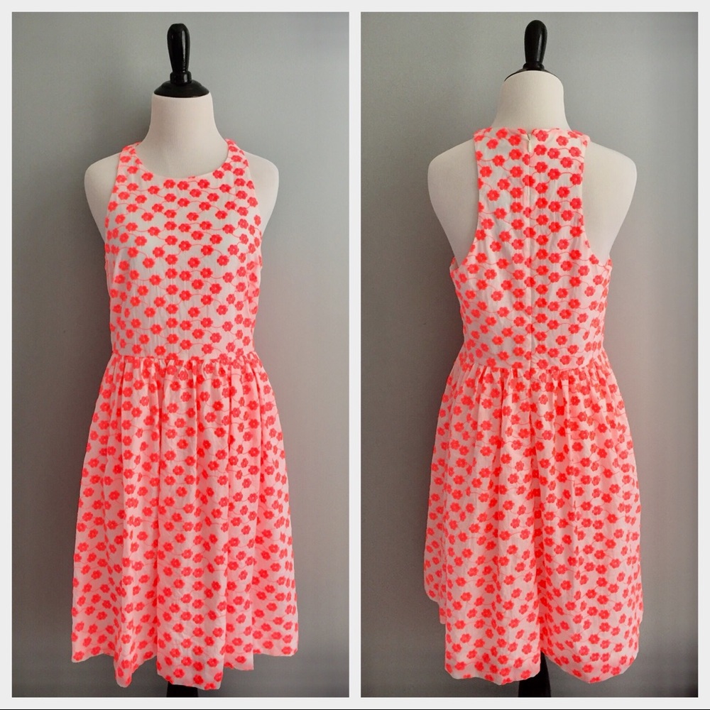 J. Crew embroidered floral racer dress